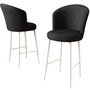 Hanah Home Juego de 2 Taburetes de Bar Altos, Negro y Blanco, Altura Asiento 70 cm, Elegantes y Cómodos para Cocina